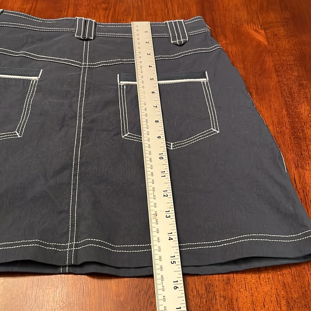 Athleta Navy RipStop Nylon Skirt Liner White Stitching Small - Picture 5 of 7